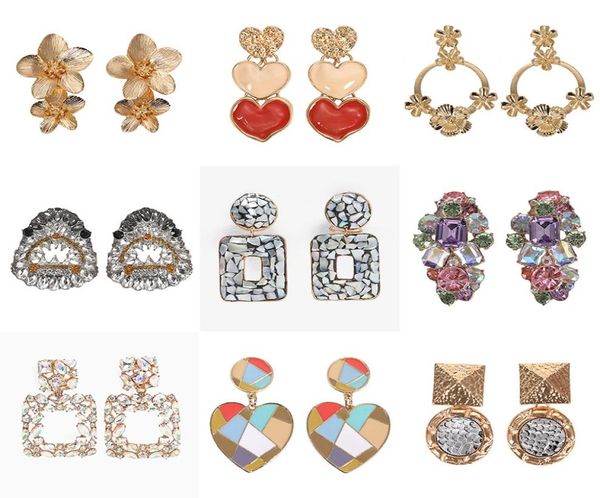 new fashion designer exaggerated vintage geometry diamond colorful rhinestone crystal flower heart pendant stud earrings for women3028250, Golden;silver
new fashion designer exaggerated vintage geometry diamond colorful rhinestone crystal flower heart pendant stud earrings for women3028250, Golden;silver