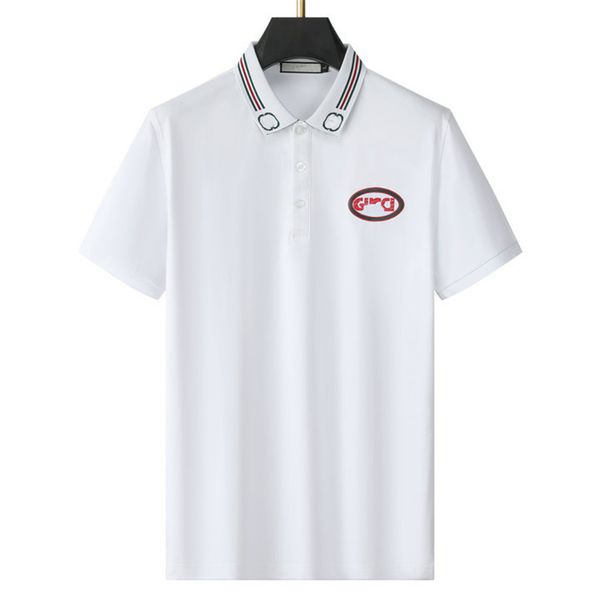 #2new designer men's t-shirts fashion casual high-grade 100% cotton breathable wrinkle resistant slim commercial clothing street lapel, White;black
#2new designer men's t-shirts fashion casual high-grade 100% cotton breathable wrinkle resistant slim commercial clothing street lapel, White;black