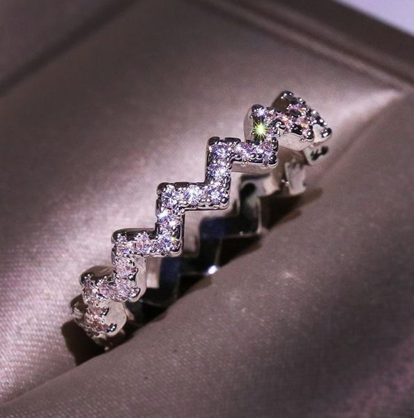 temperament wave ring lightning zircon statement love band ring women039s simple super flash diamond index finger ring jewelry 9802111, Silver 
temperament wave ring lightning zircon statement love band ring women039s simple super flash diamond index finger ring jewelry 9802111, Silver