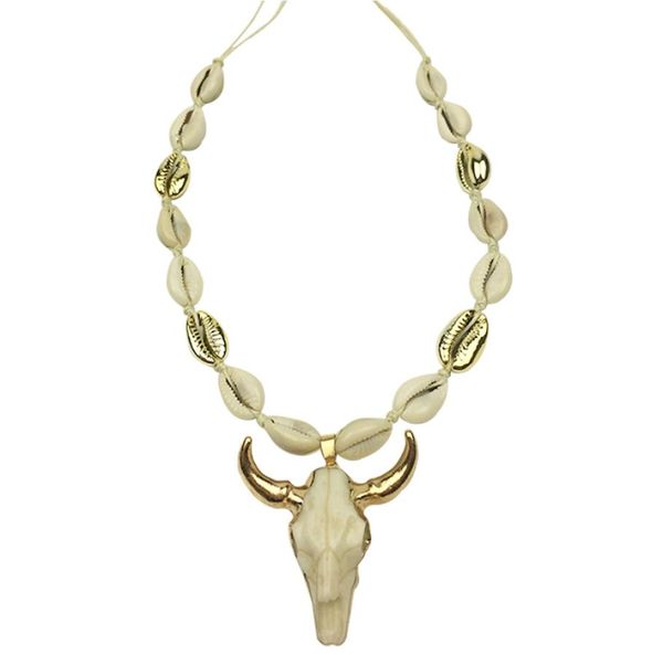 dm cow bull head pendant necklace women rope chain natural cowrie shell long animal skull boho jewelry collier femme 2020 kolye y28106720, Silver
dm cow bull head pendant necklace women rope chain natural cowrie shell long animal skull boho jewelry collier femme 2020 kolye y28106720, Silver