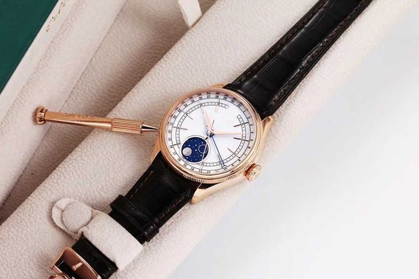 designer men cellini moonphase watch dual time model 50535 kz masterpieces comparable to original mechanical movement with box, Slivery;brown
designer men cellini moonphase watch dual time model 50535 kz masterpieces comparable to original mechanical movement with box, Slivery;brown
