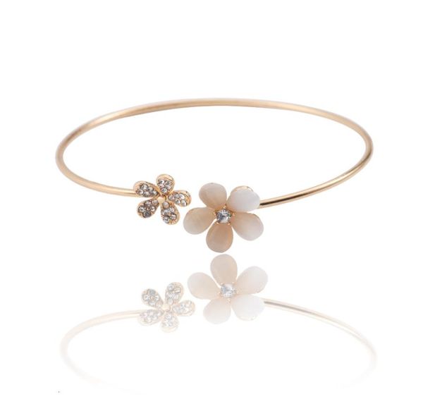 summer gold silver bracelets bangles open adjustable bangle for women dainty double flower bracelet femme jewelry6527704, Black
summer gold silver bracelets bangles open adjustable bangle for women dainty double flower bracelet femme jewelry6527704, Black