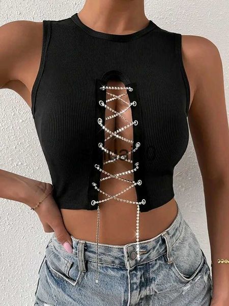 women's t-shirt y2k hollow out chain women's t-shirt o-neck cut out sleeveless female 2023 summer skinny fashion lady j230627, White
women's t-shirt y2k hollow out chain women's t-shirt o-neck cut out sleeveless female 2023 summer skinny fashion lady j230627, White