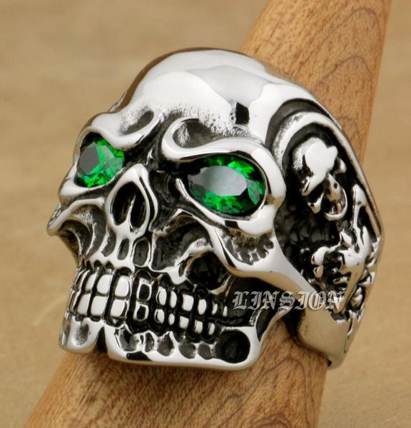 linsion huge heavy 316l stainless steel green cz eyes titan skull mens boys biker rock punk ring 3a3015847653, Silver
linsion huge heavy 316l stainless steel green cz eyes titan skull mens boys biker rock punk ring 3a3015847653, Silver