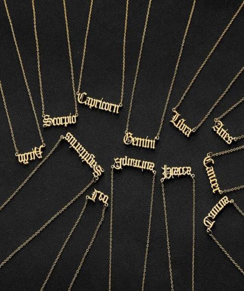 personalized letter zodiac necklace constellation necklaces custom stainless steel old english necklace birthday jewelry gifts dhl1057453, Silver
personalized letter zodiac necklace constellation necklaces custom stainless steel old english necklace birthday jewelry gifts dhl1057453, Silver