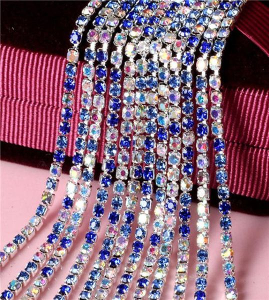 10 yardlot 28mm mix colour ab diamond claw chain silver metal base diy bling materials encryption claw chain decoration9099023, Blue;slivery
10 yardlot 28mm mix colour ab diamond claw chain silver metal base diy bling materials encryption claw chain decoration9099023, Blue;slivery