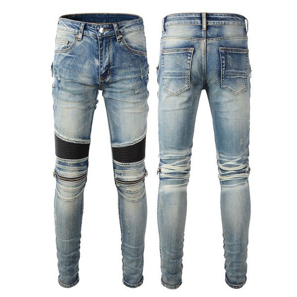 france fashion pierre straight men's biker hole stretch denim casual jean men skinny pants elasticity male ripped trousers buy one get, Blue
france fashion pierre straight men's biker hole stretch denim casual jean men skinny pants elasticity male ripped trousers buy one get, Blue