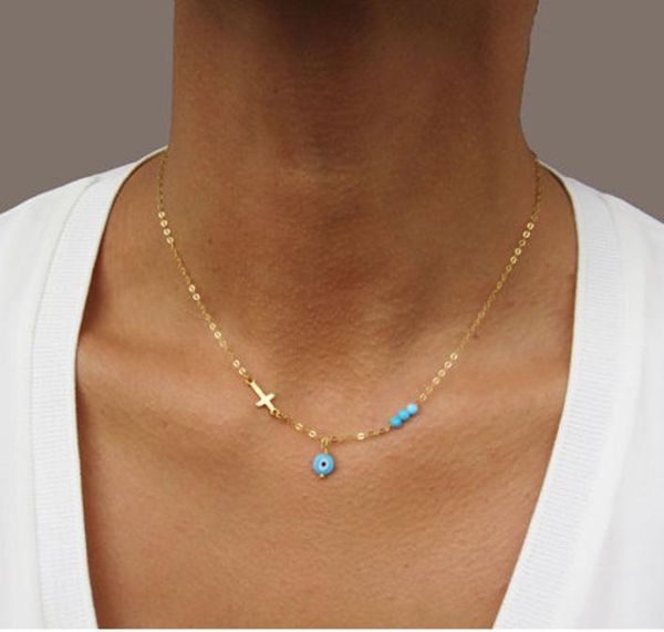 charms silver gold color chain evil eye cross choker necklace for women boho fashioin blue beads necklace jewelry colar7776216
charms silver gold color chain evil eye cross choker necklace for women boho fashioin blue beads necklace jewelry colar7776216