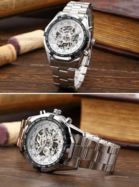 2023 winner brand luxury sport men automatic skeleton mechanical military watch men full steel stainless band reloj, Slivery;brown
2023 winner brand luxury sport men automatic skeleton mechanical military watch men full steel stainless band reloj, Slivery;brown