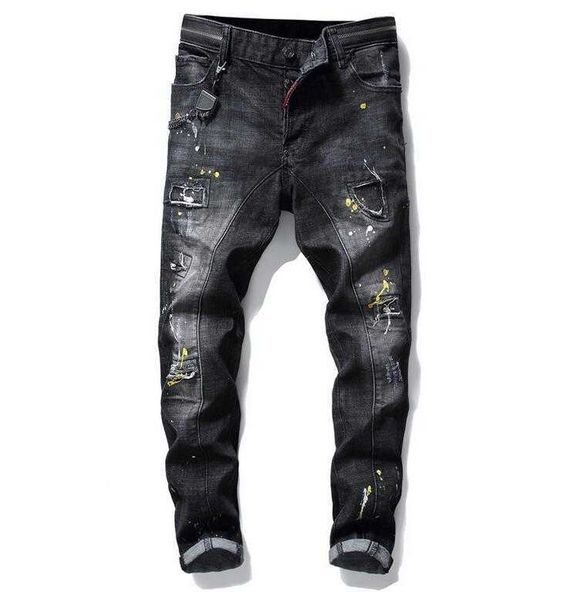 men slim fit big size jeans men's paint hole style destroyed skinny straight leg washed luxury casual regular denim pants trousers 1010, Blue
men slim fit big size jeans men's paint hole style destroyed skinny straight leg washed luxury casual regular denim pants trousers 1010, Blue