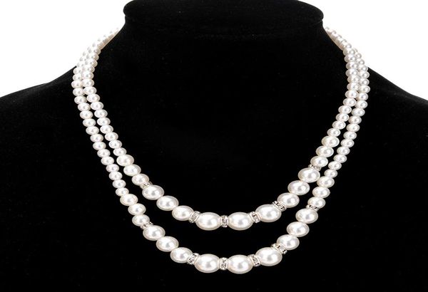 fashion chic double layer fake pearl beads necklaces bride bridesmaids beaded chains for women ladies female wedding jewelry gift7837085, Silver
fashion chic double layer fake pearl beads necklaces bride bridesmaids beaded chains for women ladies female wedding jewelry gift7837085, Silver