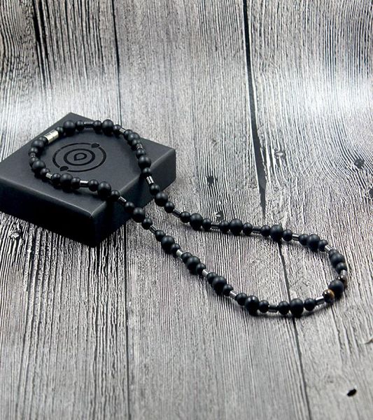 fashion classic vintage men necklace matte black natural stone choker jewelry for men and women gift nsn0162142560, Silver
fashion classic vintage men necklace matte black natural stone choker jewelry for men and women gift nsn0162142560, Silver