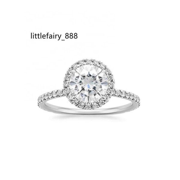engagement jewelry 18k white gold 8mm round halo style moissanite diamond ring, Silver
engagement jewelry 18k white gold 8mm round halo style moissanite diamond ring, Silver