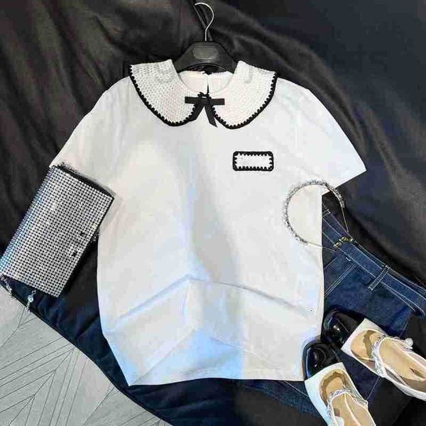 women's t-shirt designer 23 summer new girls' sweet, pretty, cute, age reducing hand hook doll polo neck bow short sleeve t-shirt, White
women's t-shirt designer 23 summer new girls' sweet, pretty, cute, age reducing hand hook doll polo neck bow short sleeve t-shirt, White
