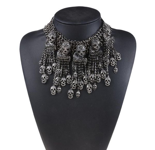 luxury crystal rhinestone skull tassel choker necklace women maxi chunky chains fringe statement large collar necklaces pendants2685482, Silver
luxury crystal rhinestone skull tassel choker necklace women maxi chunky chains fringe statement large collar necklaces pendants2685482, Silver