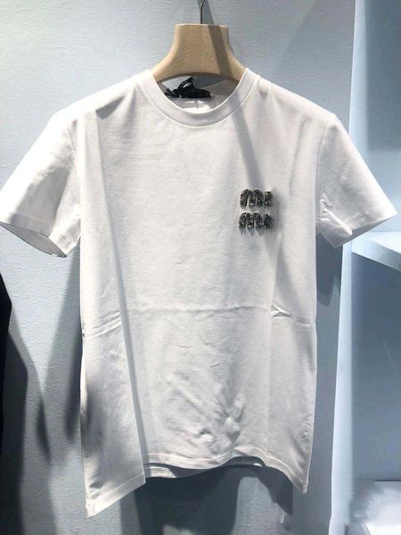 family high edition 2023 summer new chest rhinestone letter loose versatile round neck short sleeve t-shirt top, White
family high edition 2023 summer new chest rhinestone letter loose versatile round neck short sleeve t-shirt top, White