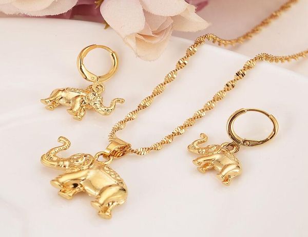 24 k solid fine gold gf cute elephant necklace earrings trendy women men jewelry charm pendant chain animal lucky jewelry sets6649135, Silver
24 k solid fine gold gf cute elephant necklace earrings trendy women men jewelry charm pendant chain animal lucky jewelry sets6649135, Silver