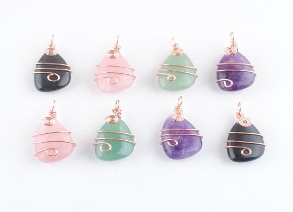 whole natural stone copper wire wrap pendant irregular geometric bead amethyst crystal opal rose gold color dangle charms jewe6507967, Silver
whole natural stone copper wire wrap pendant irregular geometric bead amethyst crystal opal rose gold color dangle charms jewe6507967, Silver