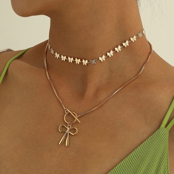 necklaces ot button box chain bow pendant necklace, temperament personality double metal necklace punk pendant necklace jewelry for her chai, Silver
necklaces ot button box chain bow pendant necklace, temperament personality double metal necklace punk pendant necklace jewelry for her chai, Silver