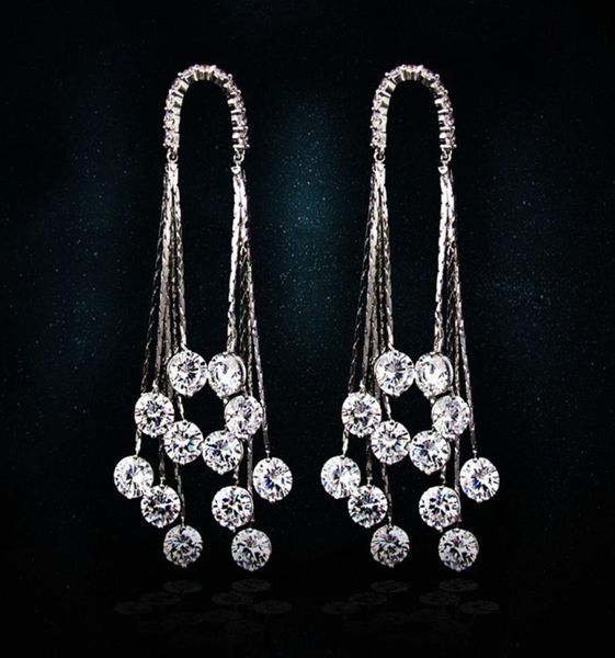 vecalon fashion tassels line dangle earring 5a zircon cz 925 silver engagement wedding drop earring for women bridal jewelry4124894, Golden;silver
vecalon fashion tassels line dangle earring 5a zircon cz 925 silver engagement wedding drop earring for women bridal jewelry4124894, Golden;silver