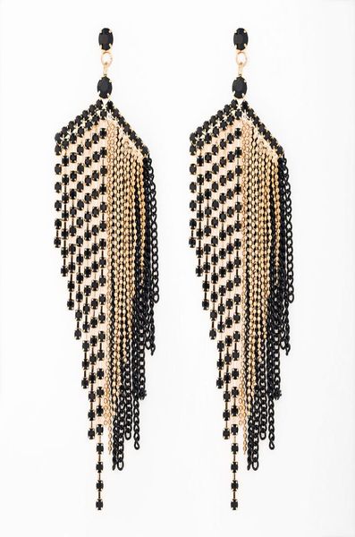 new design large black tassel earrings for women fashion rhinestone drop earrings wedding jewelry gifts e0547502412, Silver
new design large black tassel earrings for women fashion rhinestone drop earrings wedding jewelry gifts e0547502412, Silver