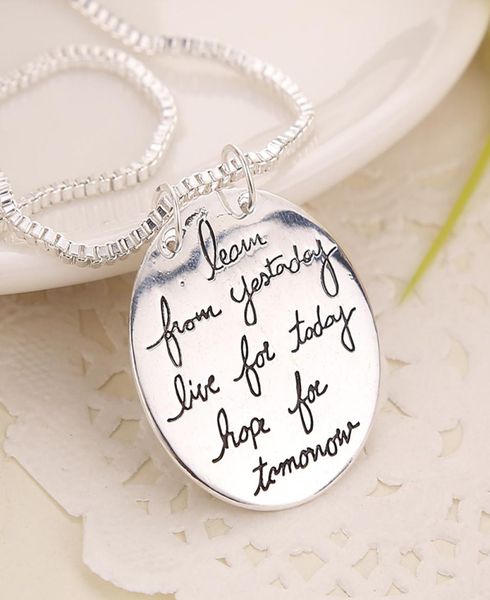 2019 new fashion jewelry learn from yesterday live for today hope for tomorrow letter pendant necklace gift for women 2 colors zj7196450, Silver
2019 new fashion jewelry learn from yesterday live for today hope for tomorrow letter pendant necklace gift for women 2 colors zj7196450, Silver