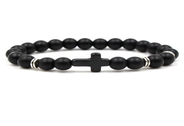 bracelet 8mm frosted stone beaded strands turquoise alloy silver plated cross elastic women men bracelets bangles5401886, Black
bracelet 8mm frosted stone beaded strands turquoise alloy silver plated cross elastic women men bracelets bangles5401886, Black