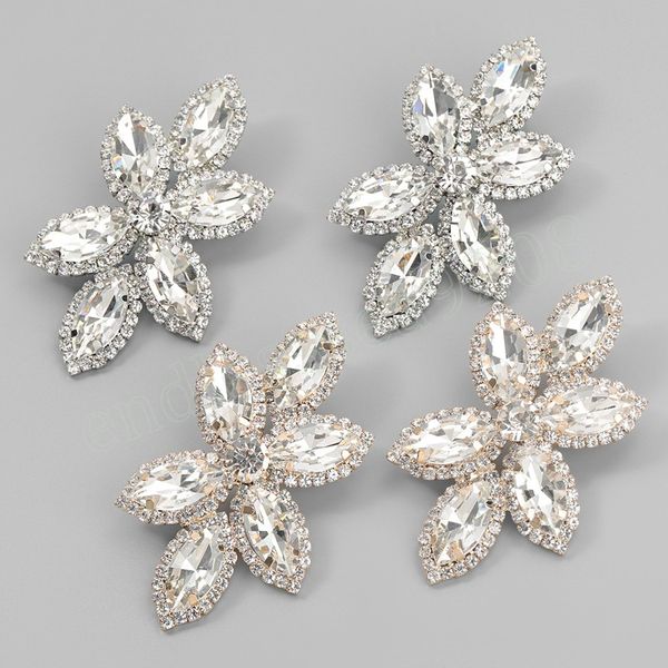 fashion metal glass leaf earrings women's creative popular stud earrings party accessories, Silver
fashion metal glass leaf earrings women's creative popular stud earrings party accessories, Silver