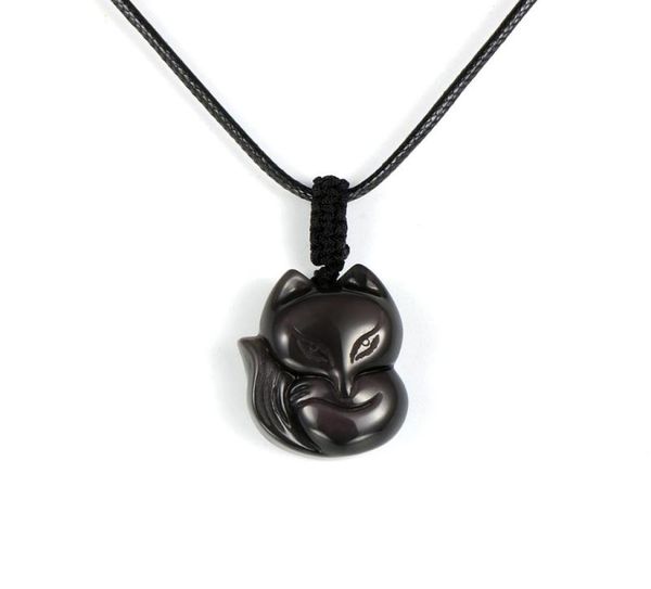 women men natural obsidian pendant necklace handmade carved gem stone animal adjustable rope reiki lucky amulet jewelry4386487, Silver 
women men natural obsidian pendant necklace handmade carved gem stone animal adjustable rope reiki lucky amulet jewelry4386487, Silver