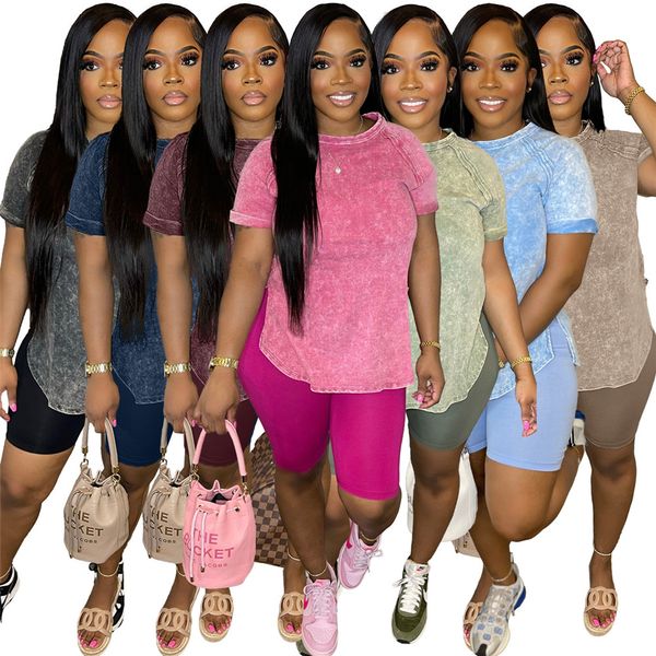 2023 designer womens tracksuits casual sports suits summer y2k trend solid 2 piece womens outfits short sleeve split t-shirt shorts o neck w, Gray
2023 designer womens tracksuits casual sports suits summer y2k trend solid 2 piece womens outfits short sleeve split t-shirt shorts o neck w, Gray