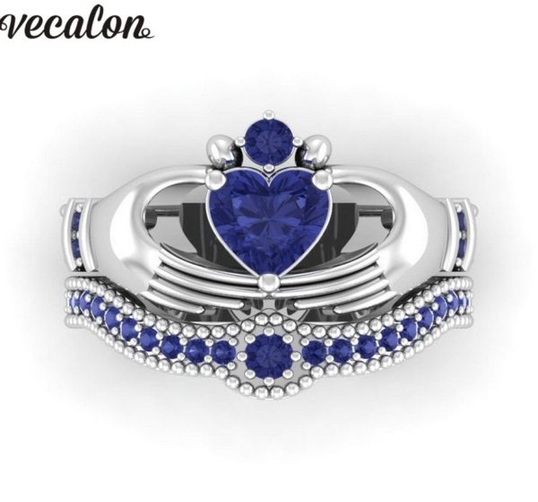 vecalon lovers blue birthstone claddagh ring 5a zircon cz white gold filled engagement wedding band ring set for women men gift3130892, Slivery;golden
vecalon lovers blue birthstone claddagh ring 5a zircon cz white gold filled engagement wedding band ring set for women men gift3130892, Slivery;golden
