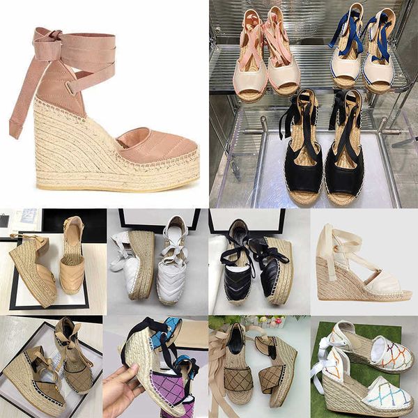 2023 designers womens wedge platform sandals espadrille shoes real leather ankle lace-up matelasse espadrille ladies high heel 12cm size 35-, Black
2023 designers womens wedge platform sandals espadrille shoes real leather ankle lace-up matelasse espadrille ladies high heel 12cm size 35-, Black