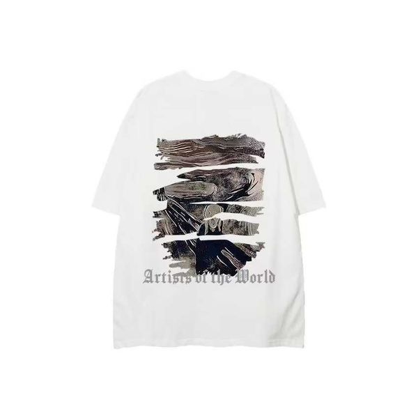 and women's men's summer high street fashion brand t-shirt oversize high grade feeling ruffian handsome fried street versatile hal, White;black
and women's men's summer high street fashion brand t-shirt oversize high grade feeling ruffian handsome fried street versatile hal, White;black