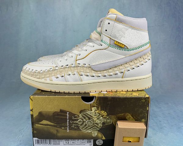 union x jumpman 1 high og woven basketball shoes sail/wolf grey-muslin-pale vanilla-kinetic green-university gold outdoor sports sneaker wit
union x jumpman 1 high og woven basketball shoes sail/wolf grey-muslin-pale vanilla-kinetic green-university gold outdoor sports sneaker wit