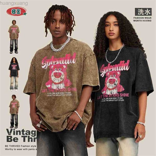 be men's wear | spring/summer 2023 washed old strawberry bear print round neck short sleeve vintage loose fashion brand t-shirt, White;black
be men's wear | spring/summer 2023 washed old strawberry bear print round neck short sleeve vintage loose fashion brand t-shirt, White;black
