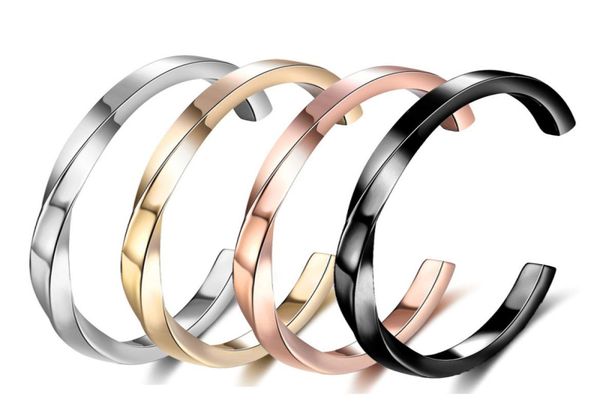 18k gold plated curving stainless steel opening bangle bracelet 4mm width5093461, Black
18k gold plated curving stainless steel opening bangle bracelet 4mm width5093461, Black