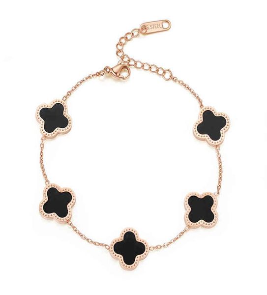 japan and south korea fashion titanium steel clover five flower female lucky grass acrylic 18k rose gold bracelet1112082, Black
japan and south korea fashion titanium steel clover five flower female lucky grass acrylic 18k rose gold bracelet1112082, Black