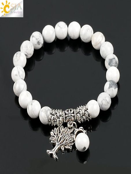 csja fashion round white turquoise howlite real stone mala beads tree of life bracelets for women yoga healing power energy bracel7654041, Black
csja fashion round white turquoise howlite real stone mala beads tree of life bracelets for women yoga healing power energy bracel7654041, Black