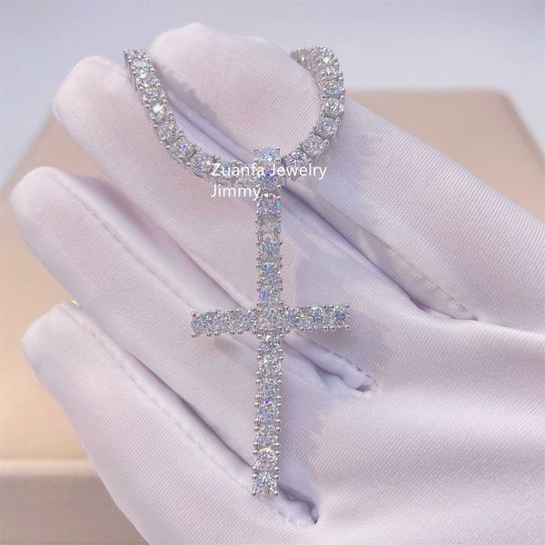 2.1ct moissanite hip hop jewelry iced out vvs moissanite cross pendant tennis chain necklace set, Silver
2.1ct moissanite hip hop jewelry iced out vvs moissanite cross pendant tennis chain necklace set, Silver