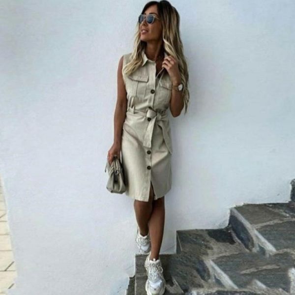 fur women vintage front button sashes sheath party dress sleeveless turn down collar casual mini dress 2021 summer fashion new dress, Black
fur women vintage front button sashes sheath party dress sleeveless turn down collar casual mini dress 2021 summer fashion new dress, Black