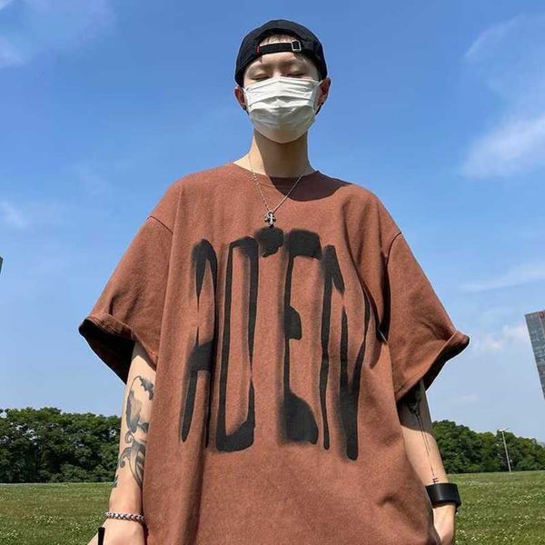 american printed letter t-shirt for men's summer 2023 new pure cotton niche design feeling hip-hop loose half sleeve top, White;black
american printed letter t-shirt for men's summer 2023 new pure cotton niche design feeling hip-hop loose half sleeve top, White;black