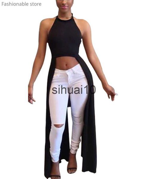 women's t-shirt women sleeveless long halter solid color open back t-shirt j230627, White
women's t-shirt women sleeveless long halter solid color open back t-shirt j230627, White