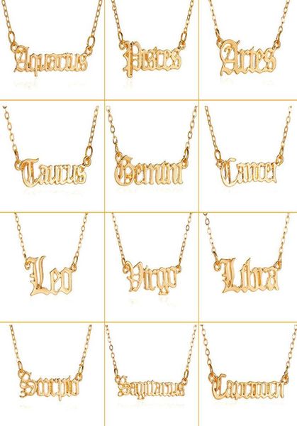new selling jewelry personality creative twelve constellation necklace vintage english letter pendant clavicle chain6534168, Silver
new selling jewelry personality creative twelve constellation necklace vintage english letter pendant clavicle chain6534168, Silver