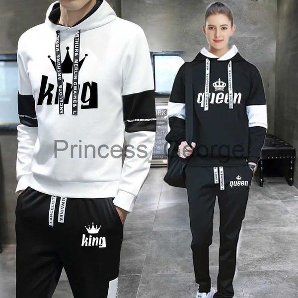 men's tracksuits 2023 couples hooded tracksuit king or queen print lovers hoodies sets sweatshirt jogging sweapants 2pcs suits matching, Gray
men's tracksuits 2023 couples hooded tracksuit king or queen print lovers hoodies sets sweatshirt jogging sweapants 2pcs suits matching, Gray