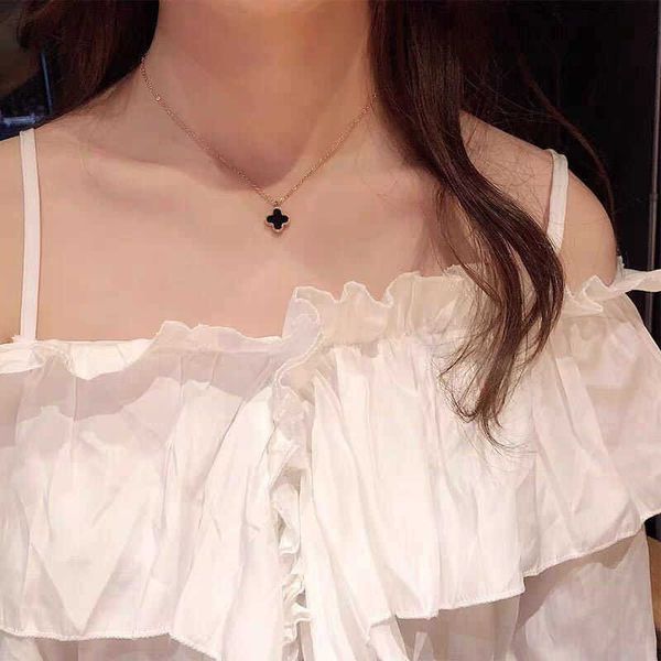 van clover necklace small fresh rose gold black and white four-leaf clover necklace gold-plated female decorative items korean version of th, Silver
van clover necklace small fresh rose gold black and white four-leaf clover necklace gold-plated female decorative items korean version of th, Silver