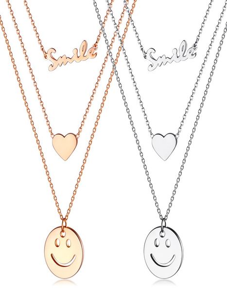 fashion girl wild smile smile love pendant multilayer titanium steel rose gold ladies necklace clavicle chain 3gx15891256507, Silver
fashion girl wild smile smile love pendant multilayer titanium steel rose gold ladies necklace clavicle chain 3gx15891256507, Silver