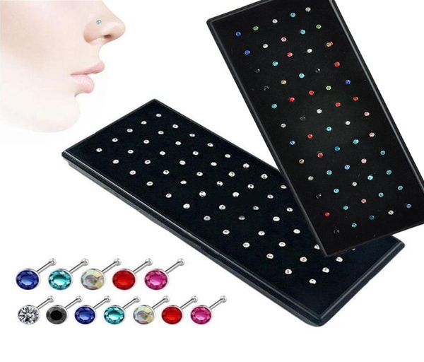 crystal rhinestone nose stud stainless surgical nose piercing stud superfine ear bone needle earrings body jewelry7432056, Silver
crystal rhinestone nose stud stainless surgical nose piercing stud superfine ear bone needle earrings body jewelry7432056, Silver