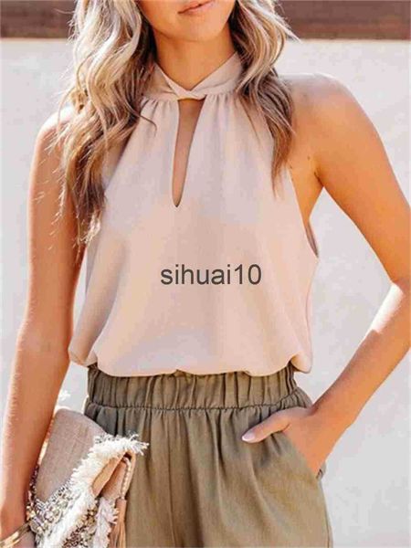women's t-shirt bubblekiss women tank summer sleeveless halter neck tee solid hollow out bandage vest female office lady j230627, White
women's t-shirt bubblekiss women tank summer sleeveless halter neck tee solid hollow out bandage vest female office lady j230627, White