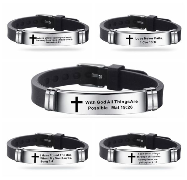 trendy cross jesus scripture quote bracelet christian bible verse inspiring faith stainless steel bracelets silicone wristband9169655, Golden;silver
trendy cross jesus scripture quote bracelet christian bible verse inspiring faith stainless steel bracelets silicone wristband9169655, Golden;silver