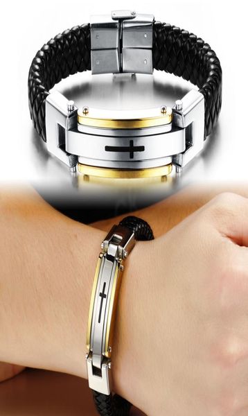 fashion titanium steel genuine leather charm bracelets for women retro simple cross chain bangle designer luxury jewelry mens gold5324124, Golden;silver
fashion titanium steel genuine leather charm bracelets for women retro simple cross chain bangle designer luxury jewelry mens gold5324124, Golden;silver